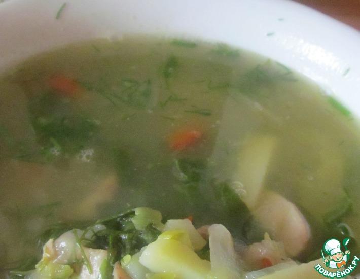 Рецепт: Постный суп Зеленое лето