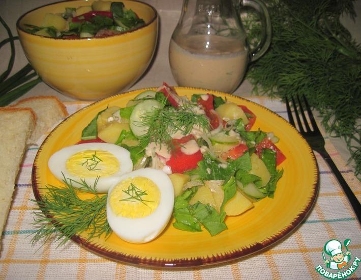 Рецепт: Картофельный салат с соусом из ряженки