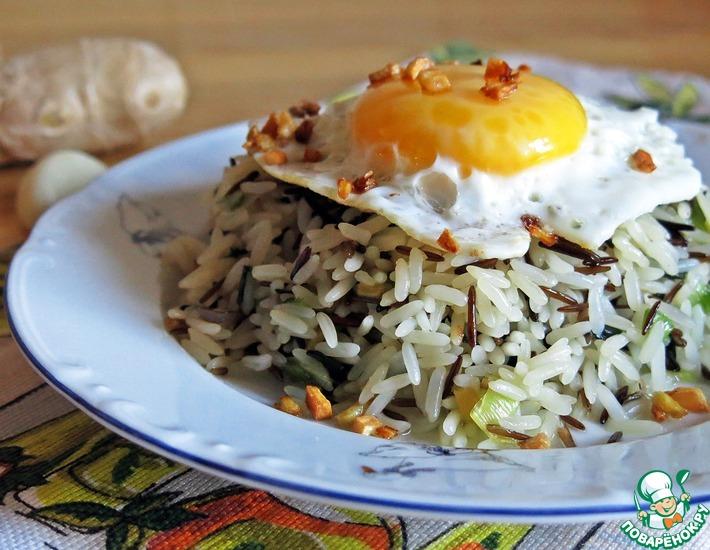 Рецепт: Имбирный жареный рис с яйцом