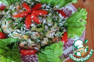 Рецепт: Салат Дачный с печеными овощами и рисом