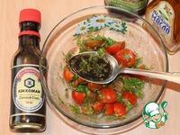 Мясной салат с кабачком и соусом Летний ингредиенты