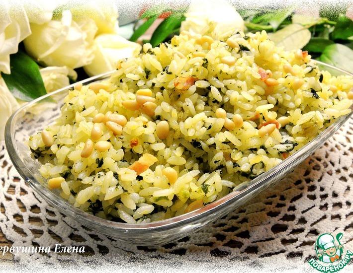Рецепт: Рассыпчатый рис с беконом и шпинатом
