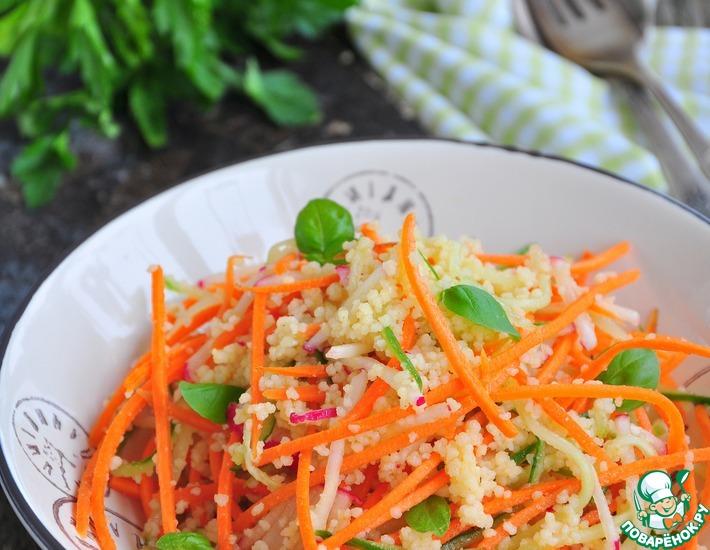 Рецепт: Постный салат из кускуса и овощей