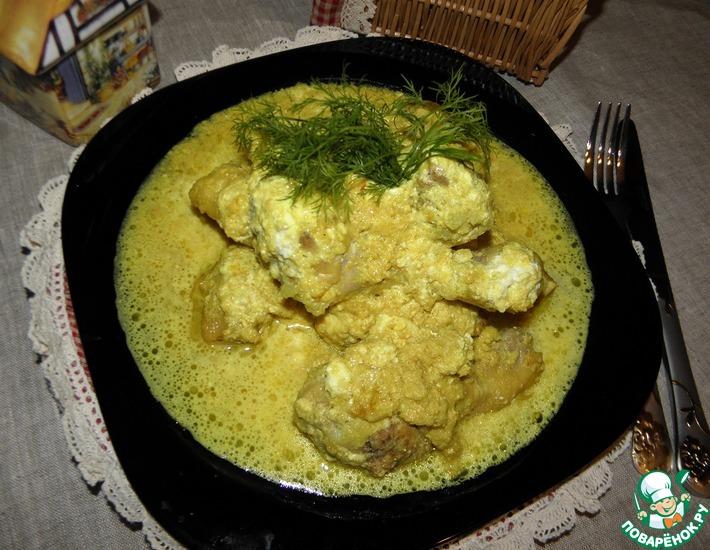 Рецепт: Курица в луково-молочном соусе