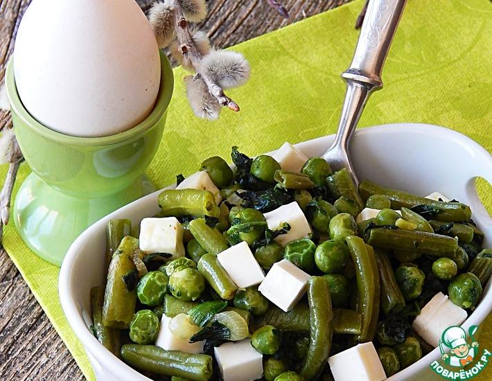 Рецепт: Карри из зеленых овощей с брынзой