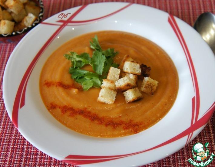 Рецепт: Суп-пюре из баклажанов и тыквы