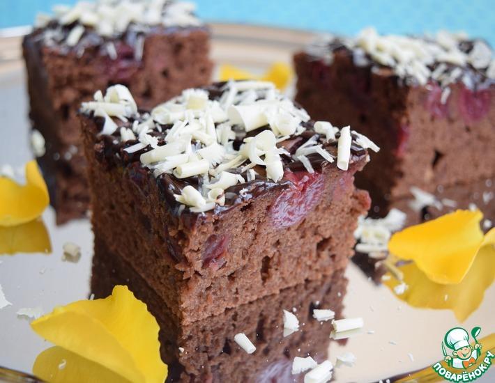 Рецепт: Шоколадно-вишнёвый пирог