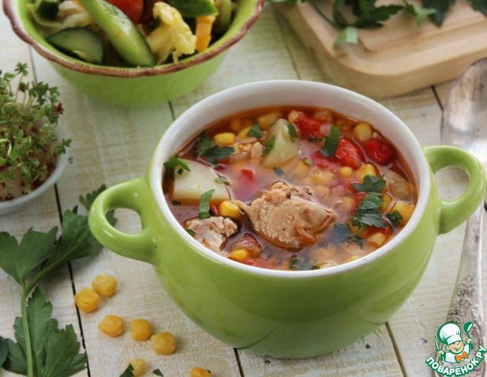 Рецепт: Суп из тунца с овощами