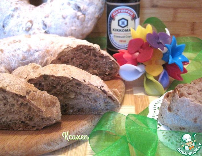 Рецепт: Хлеб цельнозерновой с грецкими орехами