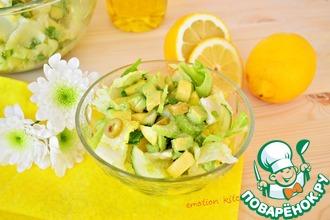 Рецепт: Зелёный салат с лимонной заправкой