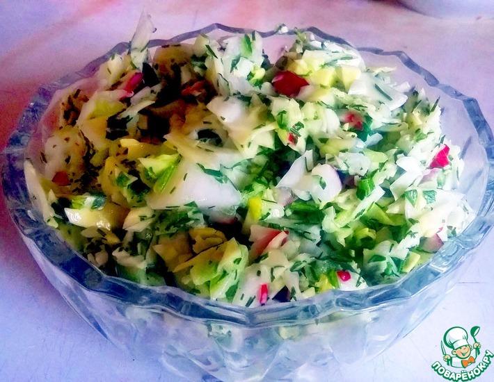 Рецепт: Салат весенний капустный