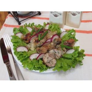 Куриные ножки с зеленью и сыром сулугуни