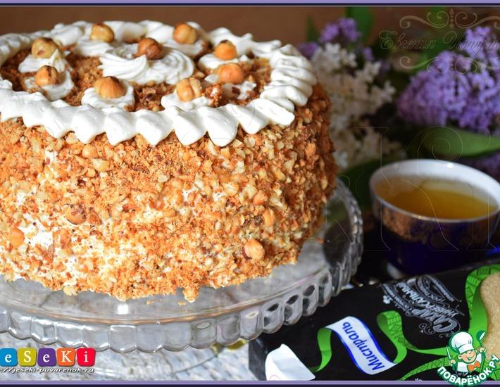Рецепт: Бисквитный медово-ореховый торт Идеал