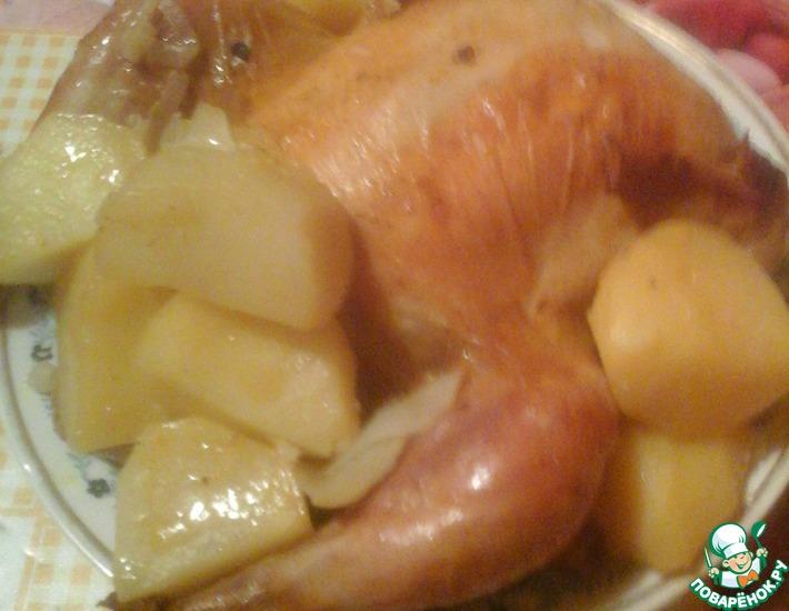 Рецепт: Запеченная курица с картофелем