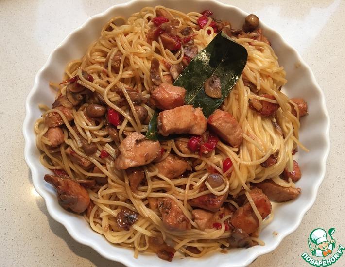 Рецепт: Пикантные китайско-итальянские спагетти