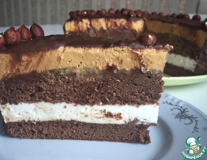 Рецепт: Торт Шоколадно-карамельная фантазия
