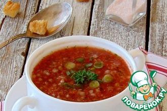 Рецепт: Холодный томатный гречневый суп