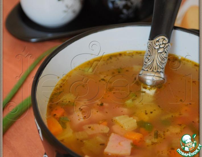 Рецепт: Гороховый суп с ветчиной