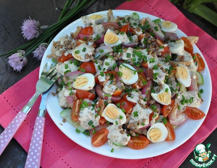 Рецепт: Тёплый салат с гречкой