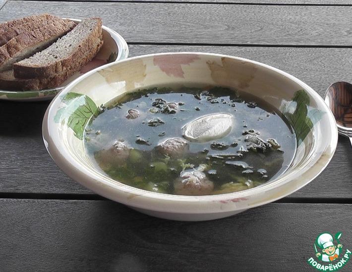 Рецепт: Крапивный суп с фрикадельками