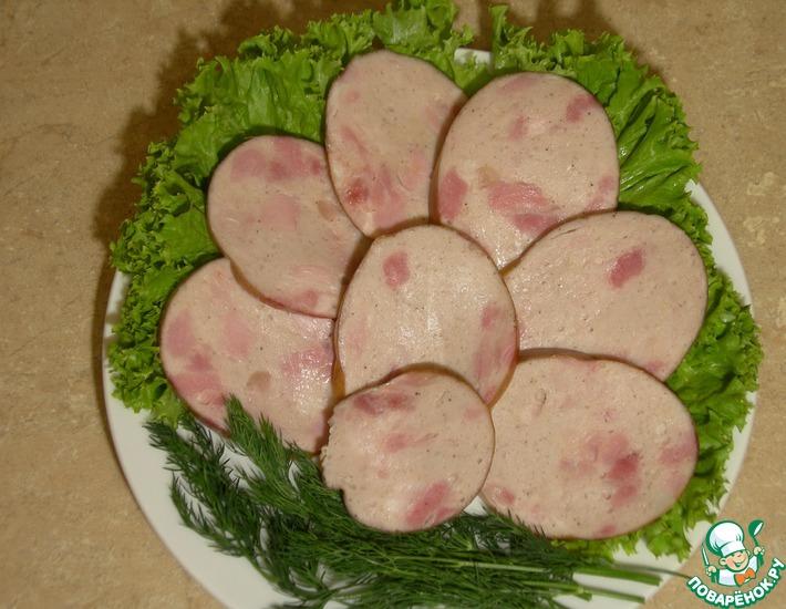 Рецепт: Колбаса курино-свиная вареная