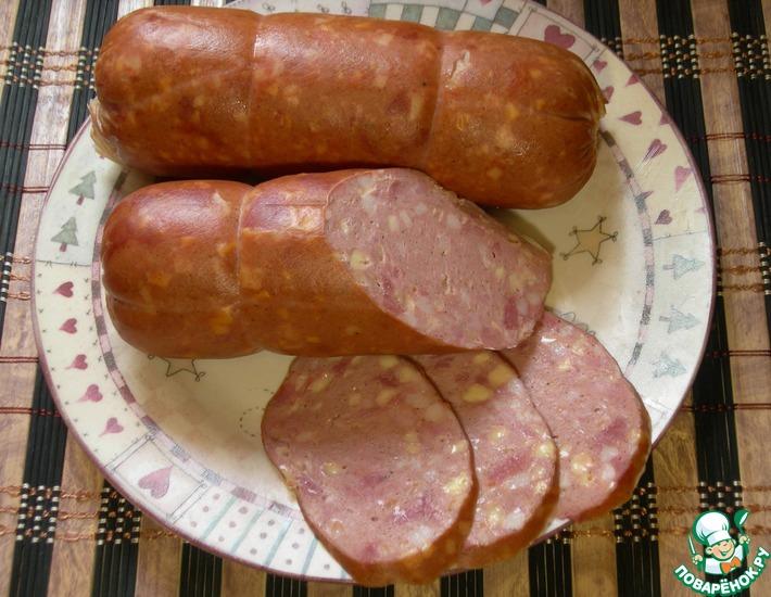 Рецепт: Колбаса вареная свино-говяжья с сыром