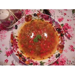 Томатный суп с чечевицей и кускусом