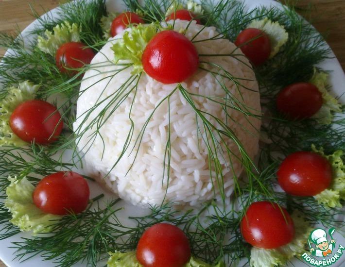 Рецепт: Белый рисовый салат