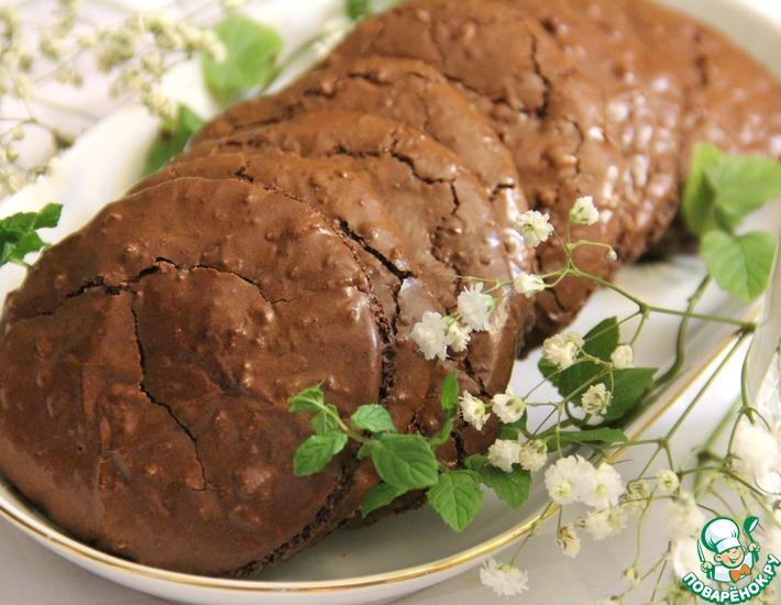 Рецепт: Шоколадное печенье Ореховый фуджи