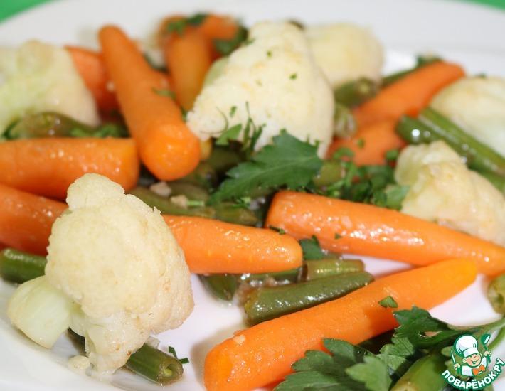 Рецепт: Гарнир из моркови и цветной капусты