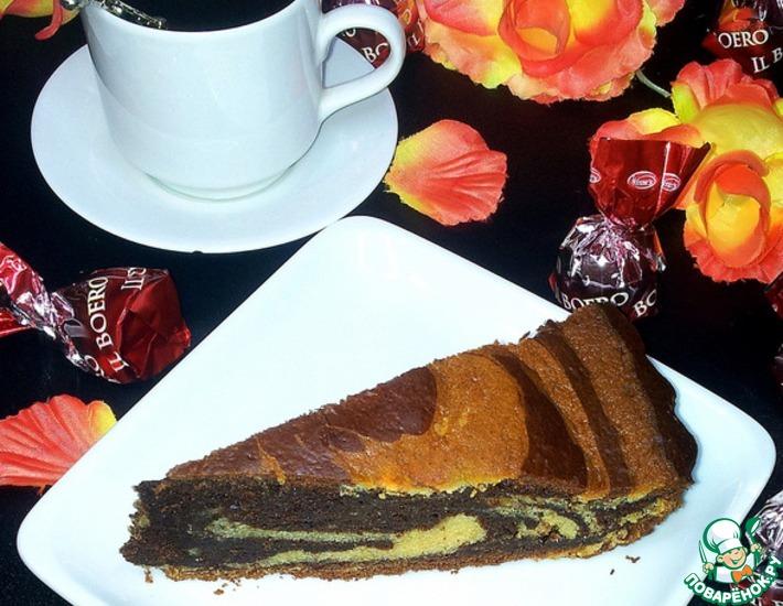 Рецепт: Пирог с белым и чёрным шоколадом