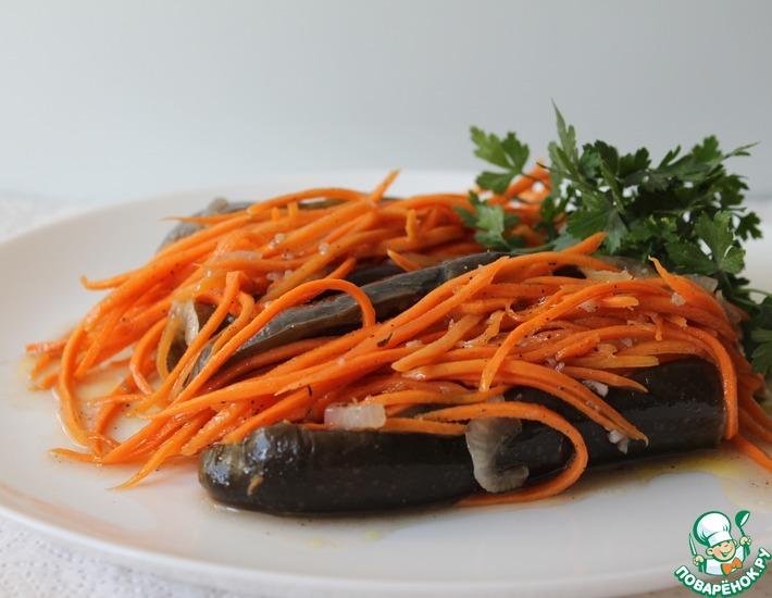 Рецепт: Баклажаны, фаршированные морковью