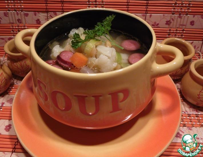 Рецепт: Суп с горохом и цветной капустой