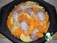 Курица, запеченная с тыквой и картофелем ингредиенты