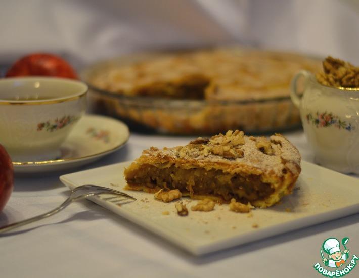 Рецепт: Песочный пирог с яблоками и карамелью
