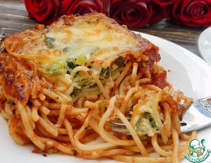 Рецепт: Спагетти со шпинатом и адыгейским сыром