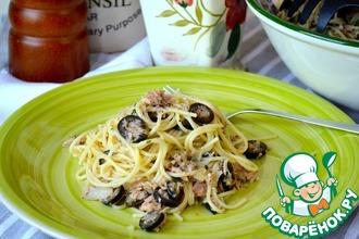 Рецепт: Спагетти с консервированным тунцом