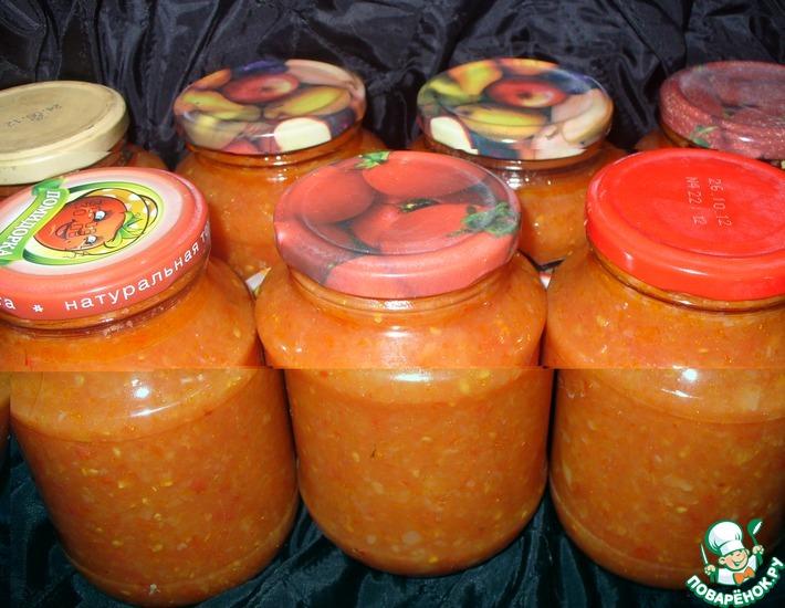 Рецепт: Заготовка из помидоров Заманиха