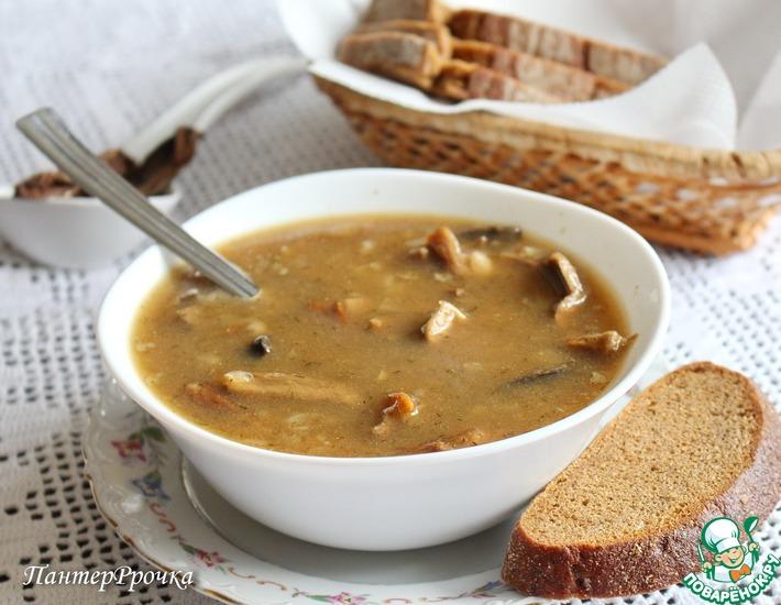 Рецепт: Быстрый грибной суп с фасолью