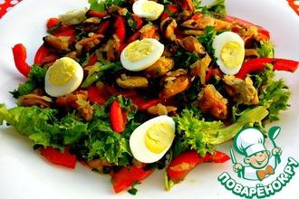 Рецепт: Средиземноморский салат с мидиями