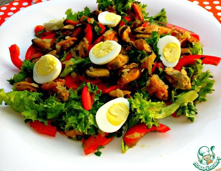 Рецепт: Средиземноморский салат с мидиями
