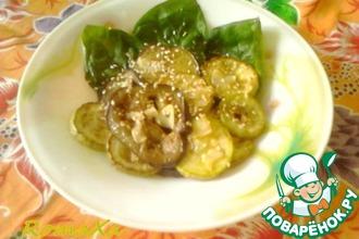 Рецепт: Теплый салат из баклажанов и кабачков с карри