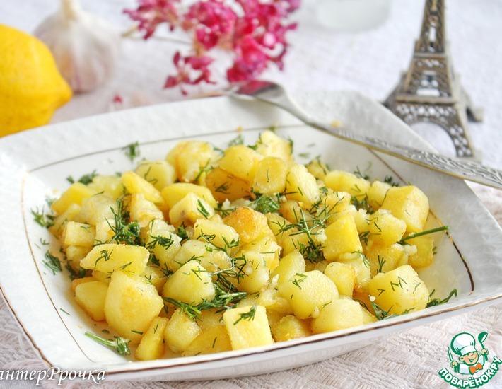 Рецепт: Картофель, жаренный с лимоном и чесноком