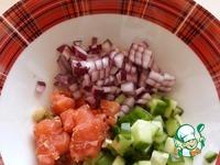 Салат с семгой и зеленым омлетом ингредиенты