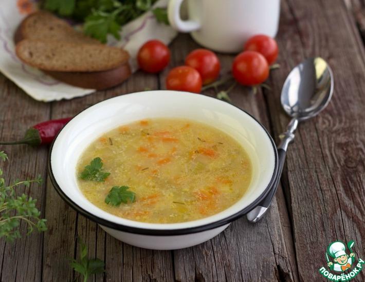 Рецепт: Картофельный суп с кукурузной крупой