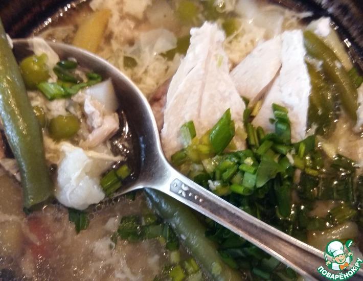 Рецепт: Острый куриный суп с черемшой