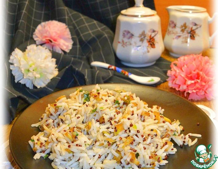 Рецепт: Ароматный рис с черемшой