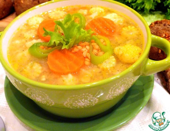 Рецепт: Овощной суп с чечевицей