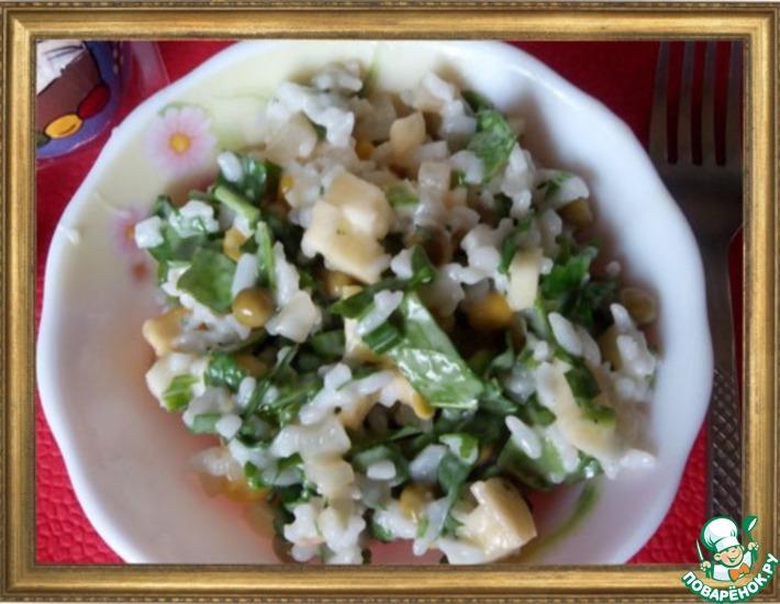 Рецепт: Нежный салат с кальмарами и постным майонезом
