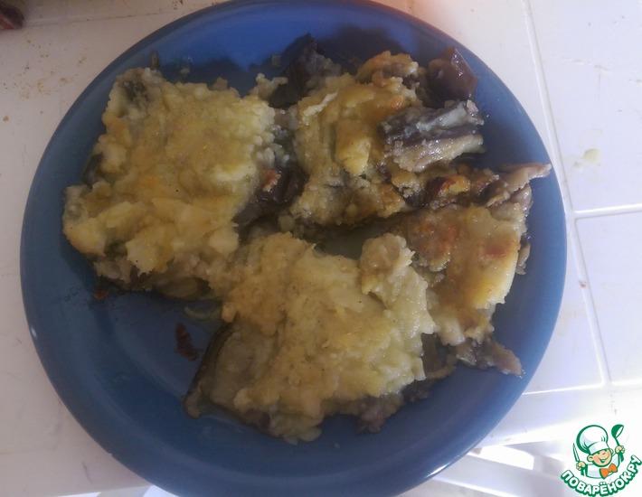 Рецепт: Баклажаны с чесночным картофельным пюре